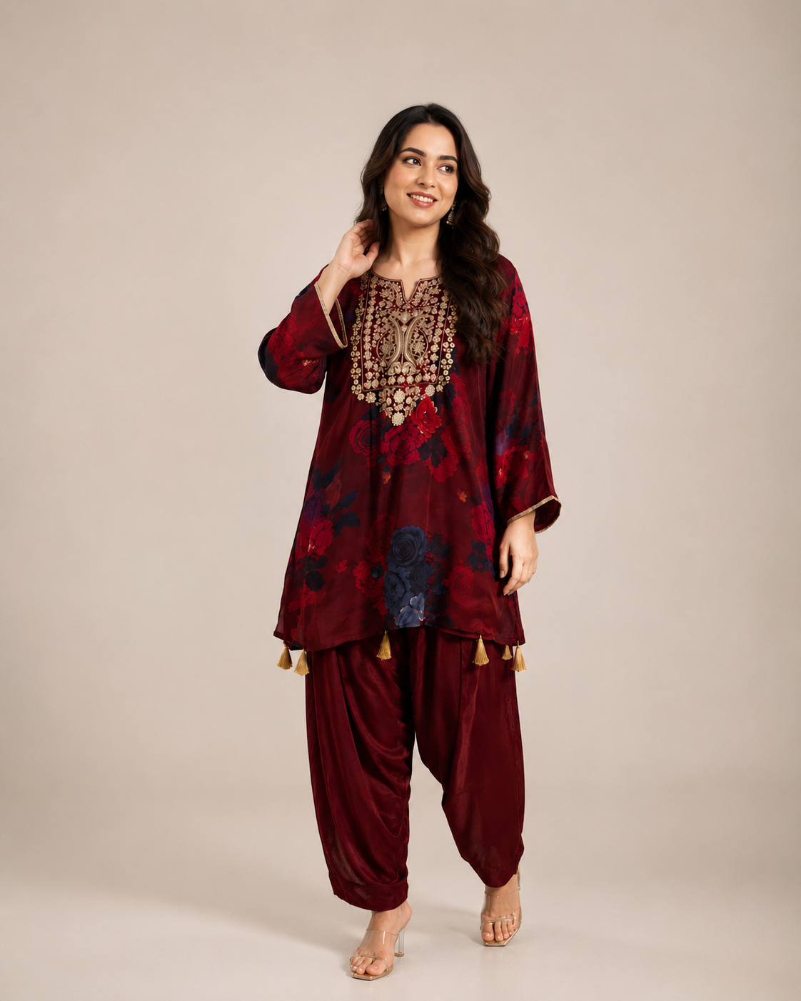 Timeless Pink Pure Cotton Co-ord Set with Exquisite Embroidery