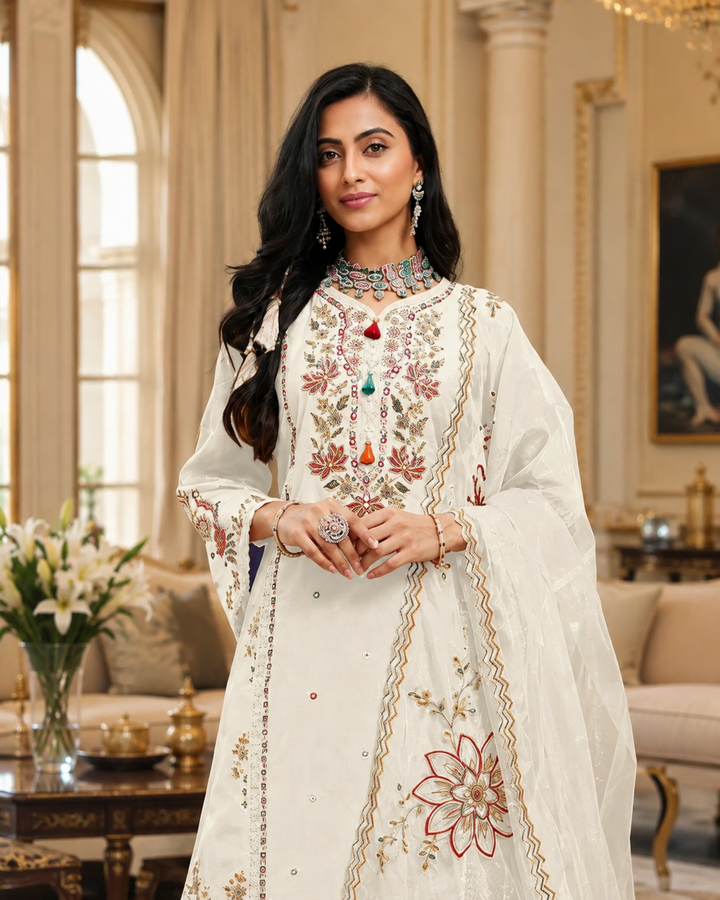 Timeless Pink Pure Cotton Co-ord Set with Exquisite Embroidery